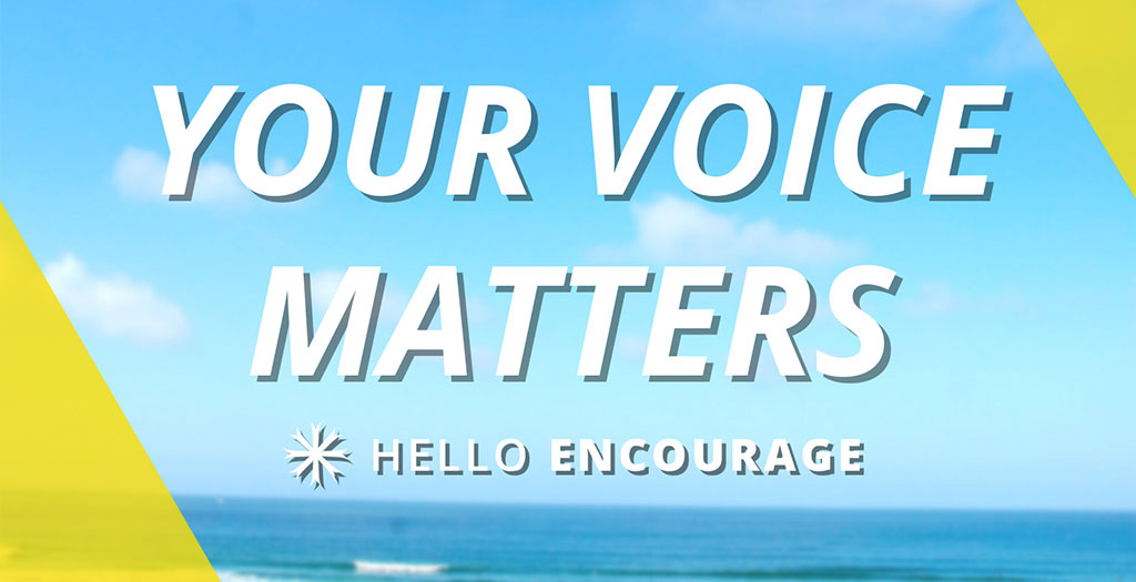 Picture of the ocean with the words, Your Voice Matters